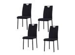 HTI-Living Esszimmerstuhl Denton Webstoff Schwarz 4er-Set