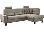 Ecksofa DIE PLANBAR "PP-PF23172 L-Form, Breite 244 cm", beige (alu), B:244cm H:88cm T:160cm, 100% Polyester, Sofas, Ecksofa, Eckgarnitur mit besonders kleinem Stellmaß ca. 160 x 244 cm