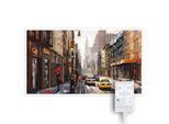 Heidenfeld Infrarotheizung HF-HP105, mit Bild, 16 Motive, 10 J. Garantie, Thermostat, Wandmontage (1000 Watt, Urban Street)