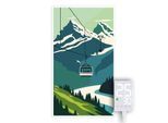 Heidenfeld Infrarotheizung HF-HP105, mit Bild, 16 Motive, 10 J. Garantie, Thermostat, Wandmontage (1000 Watt, Mountain)