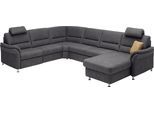 Wohnlandschaft DIE PLANBAR "ZE-EM16033 U-Form, Breite 330 cm", grau (mammut grau), B:330cm T:262cm, 100% Polyester, Sofas, Wohnlandschaft, wahlweise mit Kopfstützen und Bettfunktion