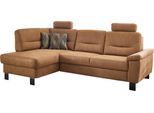 Ecksofa DIE PLANBAR "PP-PF23172 L-Form, Breite 244 cm", braun (zimt), B:244cm H:88cm T:160cm, 100% Polyester, Sofas, Ecksofa, Eckgarnitur mit besonders kleinem Stellmaß ca. 160 x 244 cm