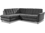 Ecksofa DIE PLANBAR "MP-IN20016 L-Form mit Federkern-Polsterung", grau (anthrazit), B:242cm H:87cm T:116cm, 100% Polyester, Sofas, Ecksofa, wahlweise mit Kopfstützen und Bettfunktion