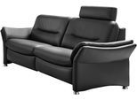 2,5-Sitzer HUKLA "HU-SF15058 Ledersofa, Breite 194 cm", schwarz (torro anthrazit), B:194cm H:91cm T:92cm, Sofas, 2 5-Sitzer, aus Leder, optional Kopfstütze u. WallAway-Funktion