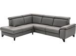 Ecksofa DIE PLANBAR "PN-EM23166 L-Form", grau (granit), B:261cm H:80cm T:235cm, Sofas, Ecksofa, optional mit Kopfteilverstellung und Stauraum