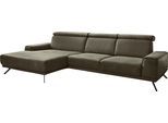 Ecksofa DIE PLANBAR "PN-EM22041 L-Form", grün (olive), B:335cm H:89cm T:188cm, Sofas, Ecksofa, wahlweise motorisches Canape oder Sitztiefenverstellung