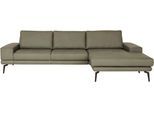 Ecksofa DIE PLANBAR "PN-EM20061, wahlweise frei im Raum stellbar", torro olive, B:310cm H:86cm T:180cm, Sofas, Ecksofa, wahlweise mit echt bezogenem Rücken und Sitztiefenverstellung