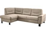 Ecksofa DIE PLANBAR "PP-PF23172 L-Form, Breite 244 cm", beige (mandel), B:244cm H:88cm T:160cm, 100% Polyester, Sofas, Ecksofa, Eckgarnitur mit besonders kleinem Stellmaß ca. 160 x 244 cm