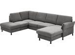Wohnlandschaft DIE PLANBAR "ZE-EM18013 U-Form, Breite 305 cm", milan grau, B:305cm H:90cm T:200cm, 100% Polyester, Sofas, Wohnlandschaft, wahlweise mit Kopfstützen und Liegearmlehne