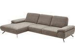 Ecksofa DIE PLANBAR "ZE-EM18063, Breite 322 cm", beige (cyber mandel), B:322cm H:89cm T:187cm, 100% Recyceltes Polyester, Sofas, Ecksofa, wahlweise mit Sitztiefen- und Armteilverstellung