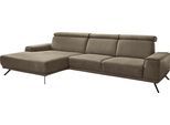 Ecksofa DIE PLANBAR "PN-EM22041 L-Form", grau (alu), B:335cm H:89cm T:188cm, Sofas, Ecksofa, wahlweise motorisches Canape oder Sitztiefenverstellung