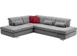 Ecksofa DIE PLANBAR "MP-IN17004 L-Form, Breite 323 cm, wahlweise weitere Funktionen", silber, B:323cm H:84cm T:124cm, 100% Polyester, Sofas, Ecksofa, Federkern-Polsterung, inkl. Sitztiefenverstellung
