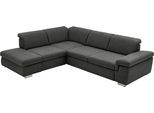 Ecksofa DIE PLANBAR "MP-IN17041 L-Form, Breite 320 cm", grau (anthrazit), B:320cm H:85cm T:260cm, 100% Polyester, Sofas, Ecksofa, mit Sitztiefenverstellung, optional Kopfteilverstellung & Bettfunktion