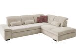 Ecksofa DIE PLANBAR "MP-IN16012 L-Form Kaltschaum-Polsterung", beige (natur), B:312cm H:85cm T:260cm, 85% Polyester;15% Nylon, Sofas, Ecksofa, inkl. Sitztiefenverstellung, optional mit Funktionen