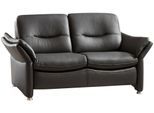2-Sitzer HUKLA "HU-SF15058 Ledersofa, Breite 164 cm", schwarz (torro anthrazit), B:164cm H:91cm T:92cm, Sofas, 2-Sitzer, hochwertiges Glattleder, optional mit Kopfstütze