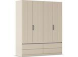 Kleiderschrank OTTO HOME "Schrank Garderobe ARVEN Breiten 181/226/271cm mit Beleuchtung", beige (beige (champagner)), Schränke, Kinder, B/H/T: 181cm x 210cm x 54cm, Premium, Holzwerkstoff, Kleiderschrank, puristisches Design in Plankenoptik mit Metallgriffen MADE IN GERMANY, B:181cm H:210cm T:54cm