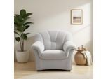 Sessel DOMO COLLECTION "FLORES 92x82 cm, hochwertig & besonders komfortabel", silber, B:92cm H:86cm T:82cm, 100% Polyester, Sessel, Sessel, whlw. mit Federkern (nicht bei Microfaser PRIMABELLE-Struktur)