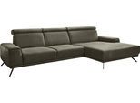 Ecksofa DIE PLANBAR "PN-EM22041 L-Form", grün (olive), B:335cm H:89cm T:188cm, Sofas, Ecksofa, wahlweise motorisches Canape oder Sitztiefenverstellung