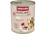 animonda GranCarno Single Protein Nassfutter Hund Adult, Huhn pur 6x800 g