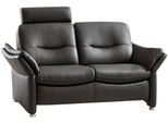 2-Sitzer HUKLA "HU-SF15058 Ledersofa, Breite 164 cm", schwarz (torro anthrazit), B:164cm H:91cm T:92cm, Sofas, 2-Sitzer, hochwertiges Glattleder, optional mit Kopfstütze
