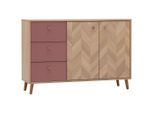 Mid.you , Eichefarben, Mauve , Holzwerkstoff , Eiche,Eiche , massiv,massiv , Fischgrät , 1 Fächer , 3 Schublade(n) Schubladen , 109x73.9x33.05 cm , Beimöbel erhältlich, stehend, in verschiedenen Größen erhältlich, in verschiedenen Holzdekoren erhältlich ,