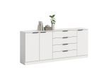 Livetastic , Weiß , Holzwerkstoff , 4 Schublade(n) Schubladen , 185x80x35 cm , FSC MIX , stehend ,