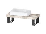 Duravit Collection One Waschtisch-Konsolen-Set D4800500 100x45x90cm, mit Konsole, Konsolenträger, grauer Travertin poliert