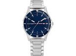 Quarzuhr TOMMY HILFIGER "KIDS", silber (silberfarben, dunkelblau), Armbanduhren, Kinder, Quarzuhr, Armbanduhr, Kinderuhr, Mädchen, Jungen, Geschenkidee, Geburtstag