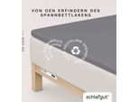 Spannbettlaken SCHLAFGUT "PURE TOPPER Bio-Baumwolle mit Elasthan 170 g/m² für Topper bis 10 cm", grau (grau mid), 1 Stk., Jersey-Elasthan, 140-160x200-220 10cm, Jersey-Elasthan, Obermaterial: 95% Baumwolle, 5% Elasthan, Bettlaken, Spannbettlaken, PREMIUM Laken für Matratzen bis 10 cm Höhe, dehnbar, blickdicht