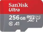 SANDISK Speicherkarte "Ultra microSDXC", grau (grau, rot), 256 GB, Speicherkarten