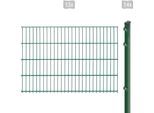 Doppelstabmattenzaun ARVOTEC "EXCLUSIVE 83 zum Einbetonieren", grün (dunkelgrün), H:83cm, Kunststoff, Stahl, Zaunelemente, Zaunhöhe 83 cm, Zaunlänge 2 - 60 m