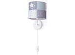 PACO HOME Wandleuchte "Cosmo 345", weiß, 1, Ø 18cm H: 26,5cm, Leuchten, Kinderlampe Wandlampe Schalter Ø 18cm Sterne Punkte Kabellänge 3m E14, Wandleuchte