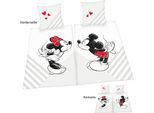 Partnerbettwäsche DISNEY "Disney's Mickey und Minnie Mouse in Gr. 135x200 cm", bunt, B/L: 135cm x 200cm, 2 Stk., 2 Stk., Renforcé, B/L: 80cm x 80cm & 80cm x 80cm, Renforcé, Obermaterial: 100% Baumwolle, Bettwäsche, Bettwäsche aus Baumwolle, Disney-Bettwäsche, Partnerbettwäsche