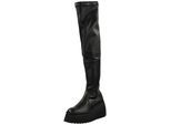 Overkneestiefel STEVE MADDEN "STEVE MADDEN Stiefel Leder/Textil", Damen, Gr. 38, schwarz, Leder, Textil, Schuhe