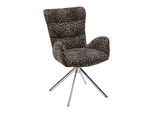 Drehsessel Liam Leoprint Schwarz/Chromfarben