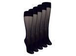 5er-Pack Damen Kniestrümpfe 15 Denier Leichte Durchsichtige Socken