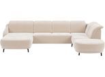 Wohnlandschaft SIT & MORE "Blues U-Form", beige, B:356cm H:93cm T:249cm, 95% Polyester 5% Polyamid, Sofas, Wohnlandschaft, inkl. Kopfteilverstellung, wahlweise mit Klapptisch und USB