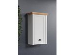Hängeschrank HOME AFFAIRE, weiß (lichtgrau melamin, artisan eiche nb), B:46cm H:73cm T:24cm, FSC-zertifizierter Holzwerkstoff, Schränke, Hängeschrank, Badschrank mit Muschelgriff im Landhaus-Look - (B/T/H) 46/24/73 cm