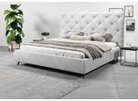 Polsterbett HOME AFFAIRE "Maxime, in 4 Breiten bis 200cm, auch in Leder", grau, B:236cm H:105cm L:234cm, 94% Polyester, 6% Nylon, Betten, Polsterbett, Kopfteilhöhe 143 cm, belastbar bis 280 kg, auch in Überlänge 220cm