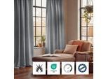 Vorhang NEUTEX FOR YOU "SALITOS-NXFR", hellgrau, B:140cm H:160cm, Obermaterial: 100% Polyester, Gardinen, Dim-Out / verdunkelnd - schwer entflammbar / FR
