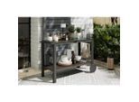 Ambia Garden Garten-Servierwagen , Schwarz , Metall, Kunststoff , Holzoptik , rechteckig , eckig , 45x74x105 cm , Gartenmöbel, Gartentische, Garten-Beistelltische