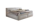 Esposa Boxspringbett , Silberfarben , Kunststoff , H3 + H4 , 7-Zonen , 240x200 cm , gepolstertes Kopfteil, Stoffauswahl, Topper durchgehend, Wendematratze mit unterschiedlichen Härtegraden, In verschiedenen Grössen erhältlich, Partnermatratze mit durchgehendem Bezug, Familienbett , Schlafzimmer, Betten, Boxspringbetten