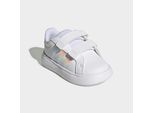 Klettschuh ADIDAS SPORTSWEAR "GRAND COURT 3.0 BUBBLE CF I", Kinder, Gr. 27, weiß (cloud weiß, iridescent, almost pink), Synthetik, Schuhe Klettschuh, für Kinder