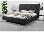 Polsterbett HOME AFFAIRE "Maxime, in 4 Breiten bis 200cm, auch in Leder", schwarz, B:236cm H:105cm L:254cm, 96% Polyester, 4% Polyacryl, Betten, Polsterbett, Kopfteilhöhe 143 cm, belastbar bis 280 kg, auch in Überlänge 220cm
