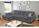 Ecksofa DOMO COLLECTION "FRANZI 278x170x81 cm, Steppung im Sitzbereich, L-Form", grau (dunkelgrau), B:278cm H:81cm T:170cm, Flachgewebe (100% Polyester);Chenille (100% Polyester), Sofas, Ecksofa, mit Kopfteilverstellung, Chenille, dunkelgrau