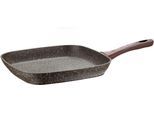 Grillpfanne PINTINOX "Chalet", braun, B:28cm L:28cm Ø:28cm, Pfannen, Stein-Optik, eckig, 28x28 cm Induktionsgeeignet