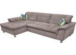 Ecksofa DOMO COLLECTION "FRANZI 278x170x81 cm, Steppung im Sitzbereich, L-Form", grau (taupe), B:278cm H:81cm T:170cm, Flachgewebe (100% Polyester);Chenille (100% Polyester), Sofas, Ecksofa, wahlweise mit Bettfunktion, Bettkasten und Kopfteilverstellung