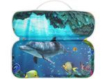 Nackenkissen SANILO "Badewannenkissen Delphin", blau, B:39cm H:5,5cm, Funktionskissen, bequem, rutschfest, kräftige Farben, mit 7 starken Saugnäpfen