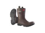 Gummistiefel DUNLOP "Rig Pro", Damen, Gr. 45, braun (dunkelbraun), Obermaterial: 100% Textilmaterial TEXMAT., Schuhe Gummistiefel