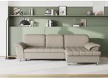 Ecksofa DOMO COLLECTION "FRANZI 278x170x81 cm, Steppung im Sitzbereich, L-Form", braun (schlamm), B:278cm H:81cm T:170cm, Flachgewebe (100% Polyester);Chenille (100% Polyester), Sofas, Ecksofa, wahlweise mit Bettfunktion, Bettkasten und Kopfteilverstellung